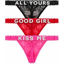 Personalized Thong for Women with Name Custom Rhinestone Letter Lace Underwear, Long-Lasting Adhesion & Odor-Free Ready to Wear, Sexy Gift for Girlfriend Wife Valentine's Day Birthday Anniversary