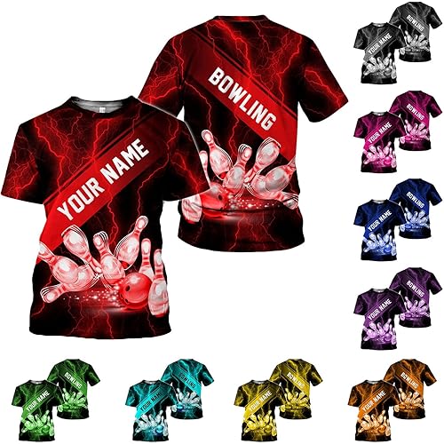 Custom Bowling Shirts, Personalized Name Bowling Shirts Unisex, Bowling Jerseys for Men & Women, Team Bowling Shirt Gift