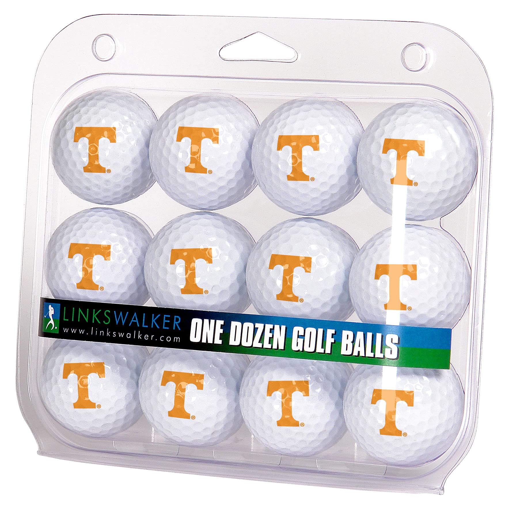 LinksWalker Collegiate Golf Balls 12 Ball Gift Pack Regulation Size 2-Piece Balls
