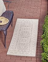 Vista 69 de Unique Loom Outdoor Aztec Collection Alfombra de área - Chalca (10 pies, redonda, azul/marfil)