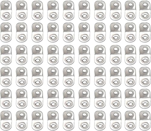 FGen 60pcs Código de esquina de acero inoxidable grueso 90 grados ángulo recto refuerzo ángulo hierro triángulo 0.787 in x0.787 in x0.630 in L