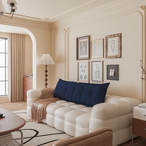 Miniatura 9 de Johnear Almohada de terciopelo para respaldo y cabecero, cojín grande de terciopelo para sofá cama, respaldo de madera, soporte para