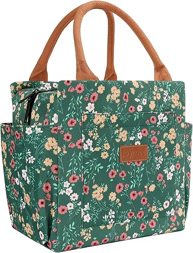 Miniatura 15 de Joymee - Bolsa de almuerzo para mujer, caja de almuerzo aislada de corduroy a cuadros, bolsa de almuerzo reutilizable a prueba de fugas de gran