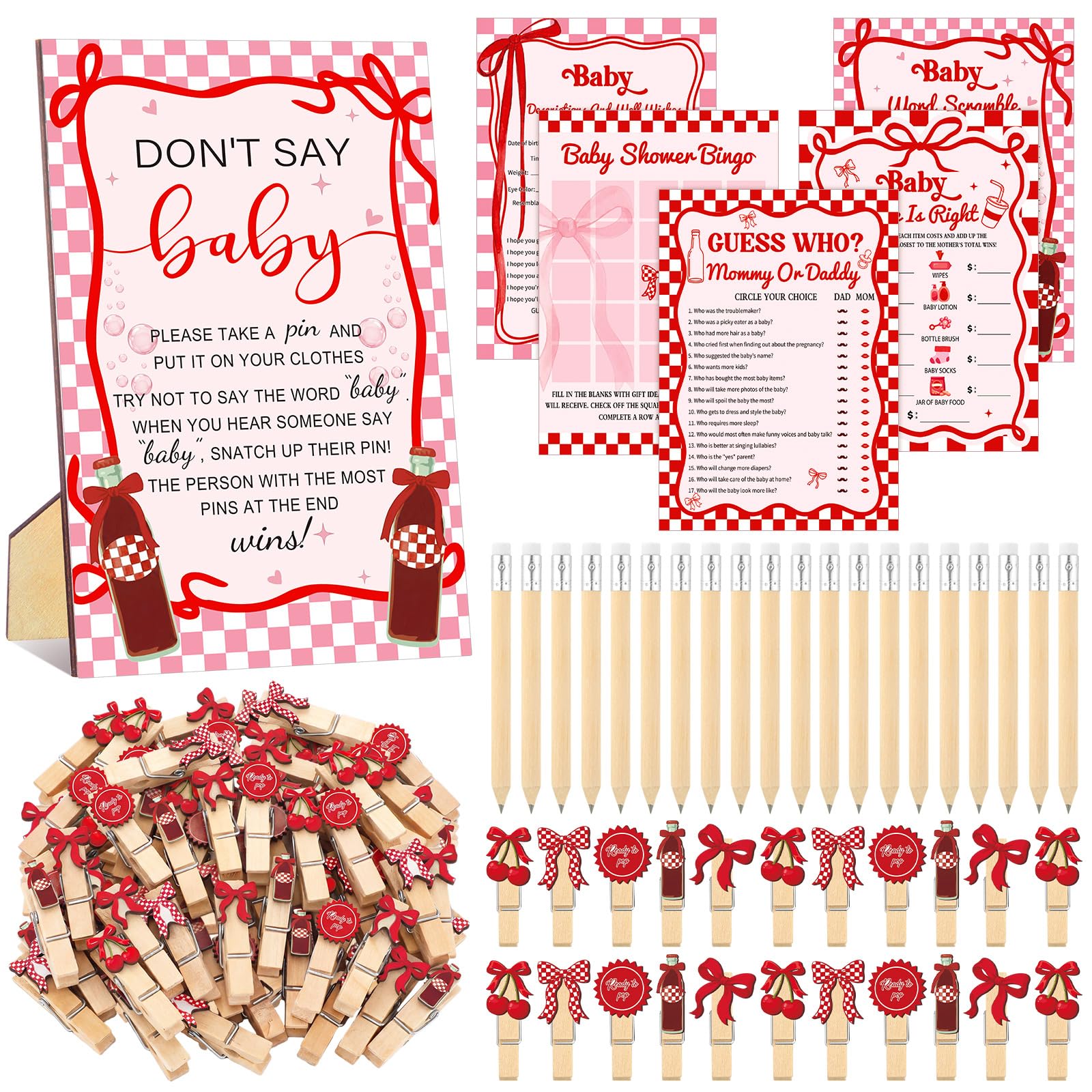Patelai 321 Pcs Baby Shower Games Supplies, She's Ready to Pop