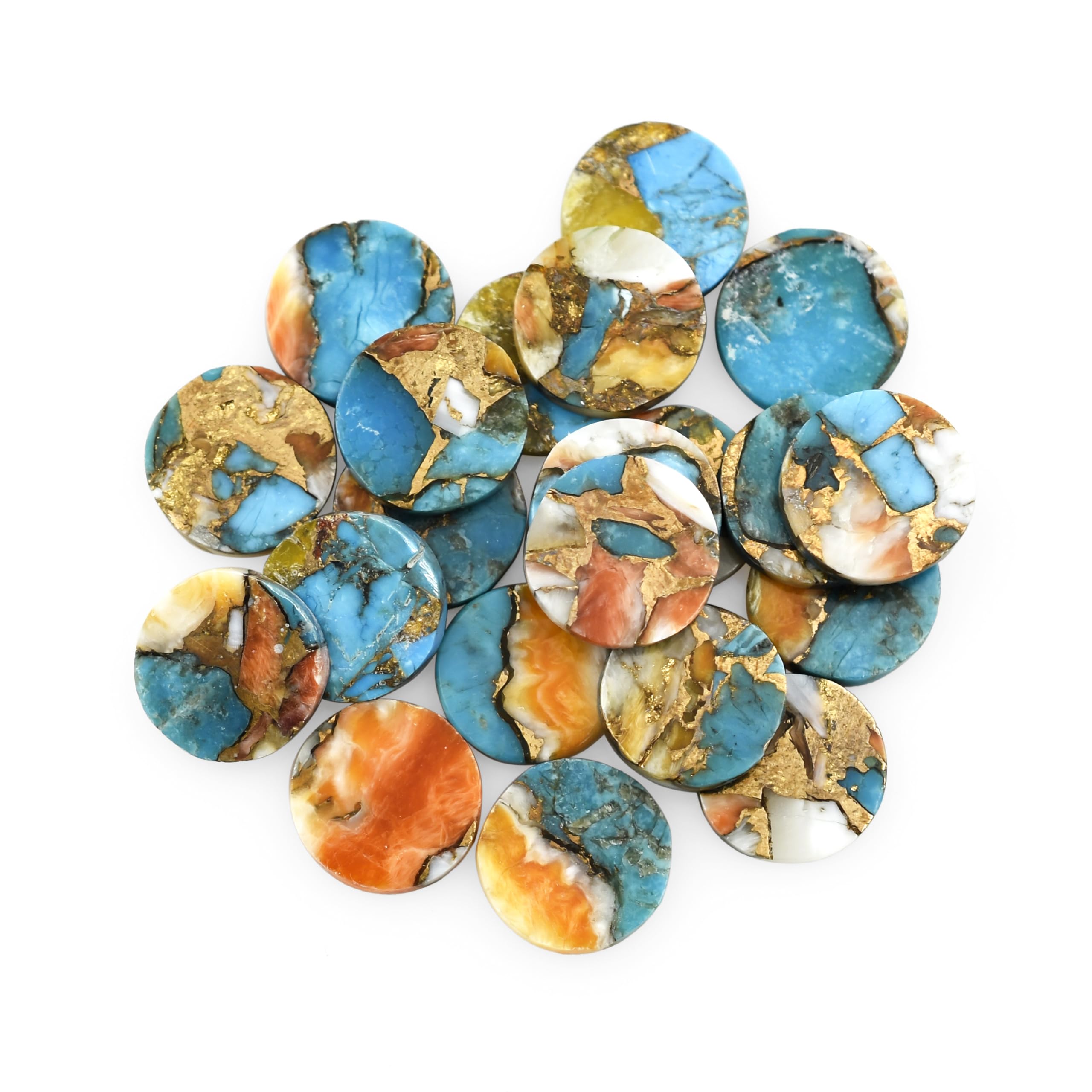 5Pcs Natural Oyster Turquoise Gemstone Loose Beads for Jewelry Making DIY Bracelet Necklace Faceted Cut Beading Crystal Quartz Stone Briolette Gems Crafting Bead Supply