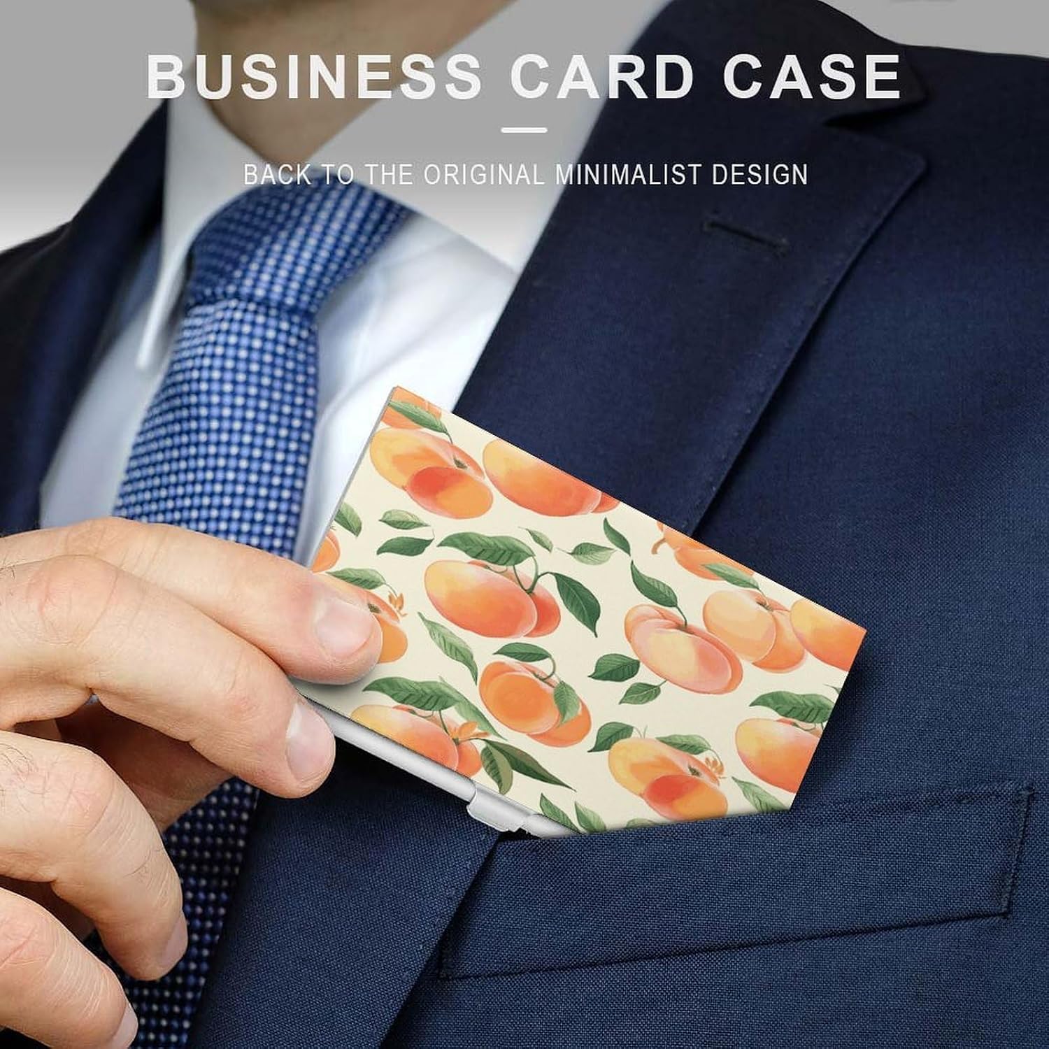 Peach Business Card Holder Slim Business Card Case image 3