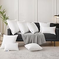 Vista 7 de Oubonun Juego de 2 almohadas lumbares de 12 x 20 pulgadas – Funda 100% algodón – Insertos de almohada rectangular cuadrada para sofá – Par