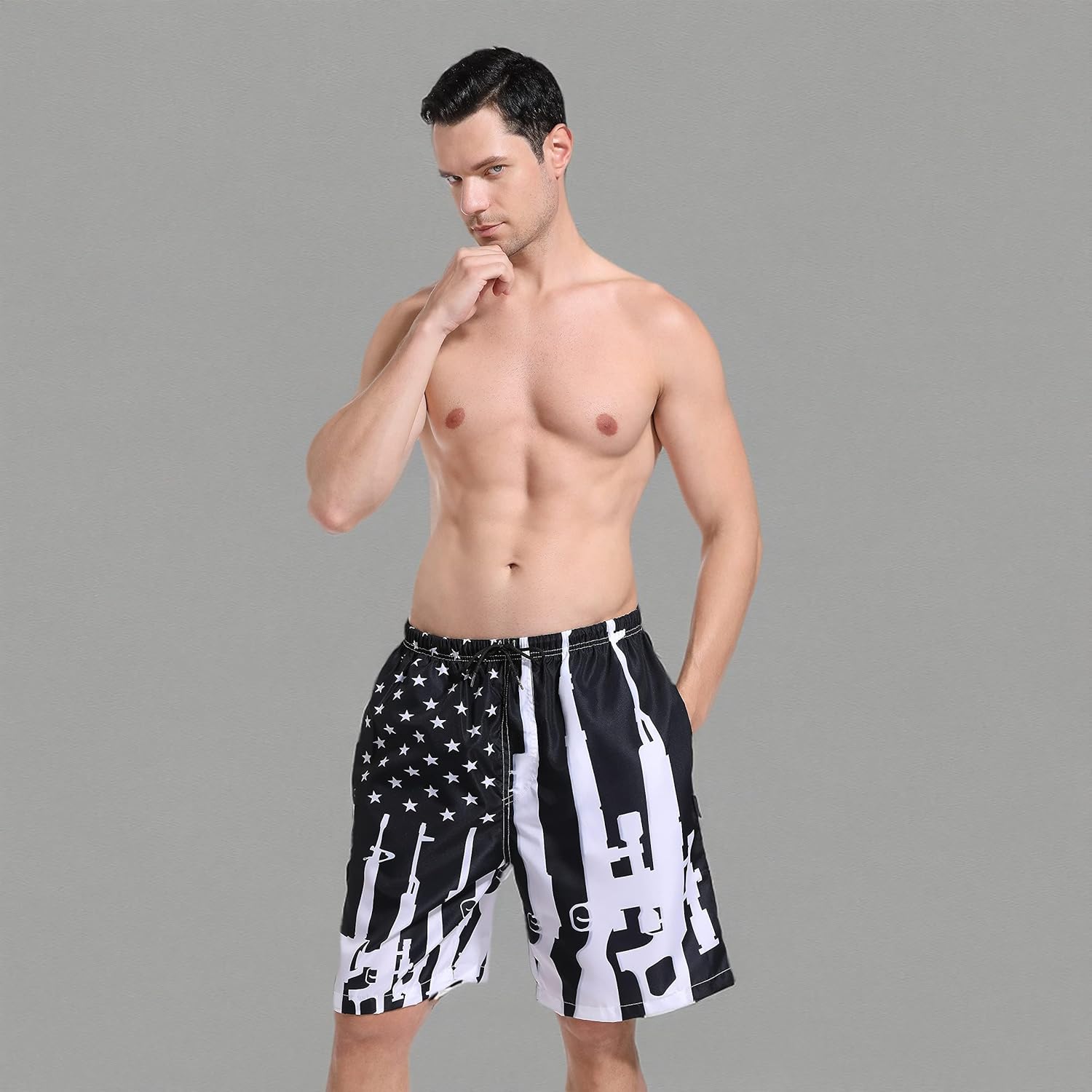 SARA NELL American Flag Mens Swim Trunks Quick Dry Board Shorts with Mesh Lining, Breathable Shorts Swimwear Bathing Suits - Image 7