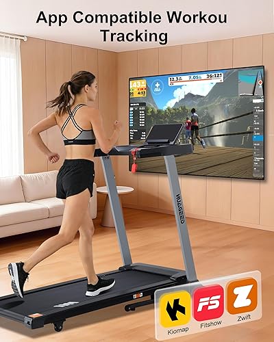 Miniatura 6 de Cintas de correr para el hogar, inclinación automática de 15 niveles, cinturón ancho de 17.32 pulgadas, 3.0HP, 0.6-10 MPH, máquina plegable