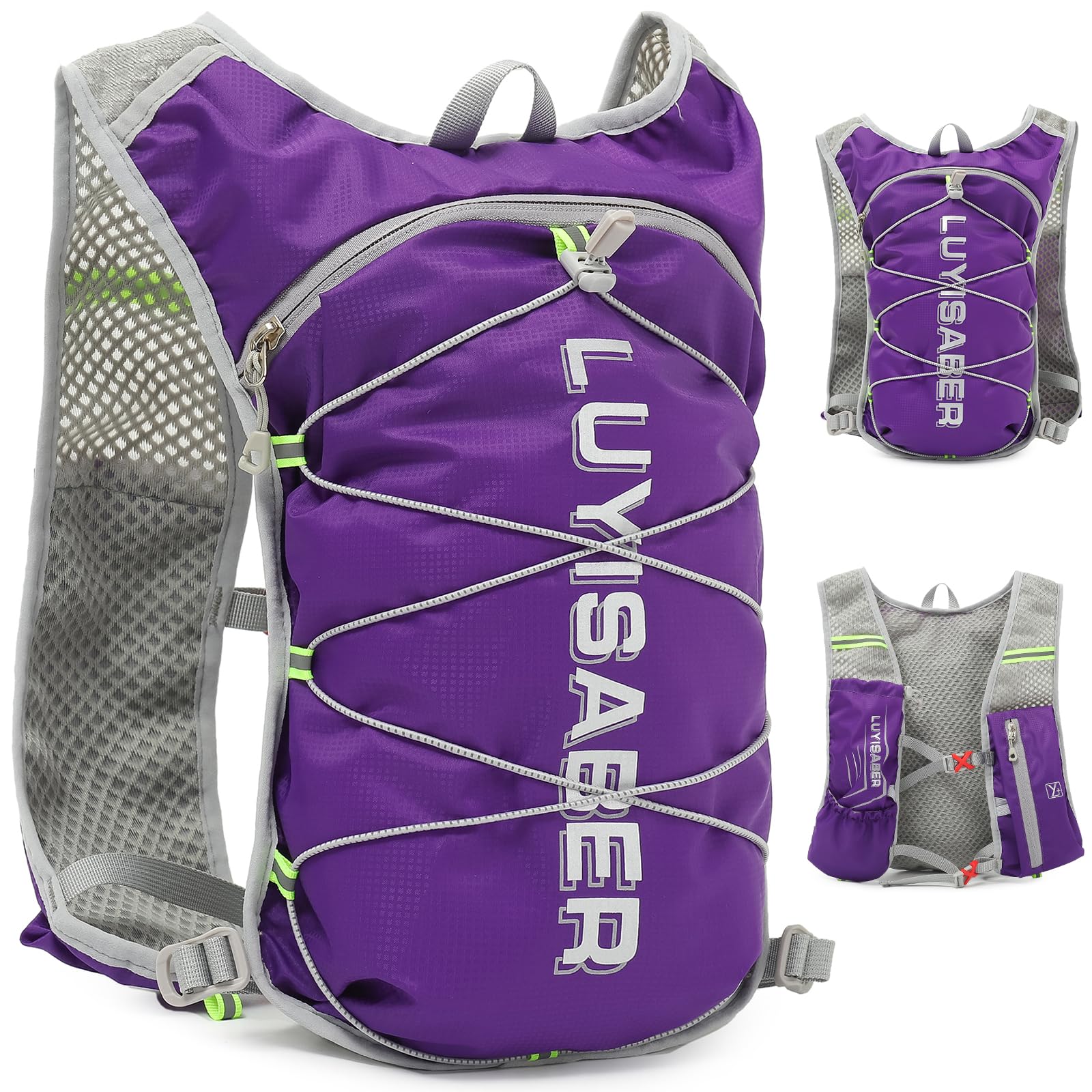 Running Vest Hydration Vest Lightweight Insulated Backpack for Marathon, Hiking, Outdoor Trail, Cycling, Men's and Women's Hydration Vest ?Purple?