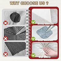 Vista 3 de Cahomo Cinta de reparación de lino de 4 x 79 pulgadas, parches de tela autoadhesivos, kit de cinta de parche de lino, cinta de reparación de tela