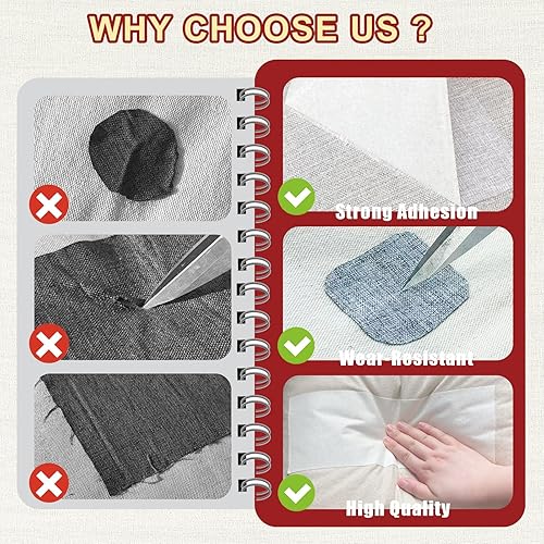 Miniatura 3 de Cinta de reparación de lino de 4 x 79 pulgadas, parches de tela autoadhesivos, kit de cinta de parche de lino, cinta de reparación de tela para