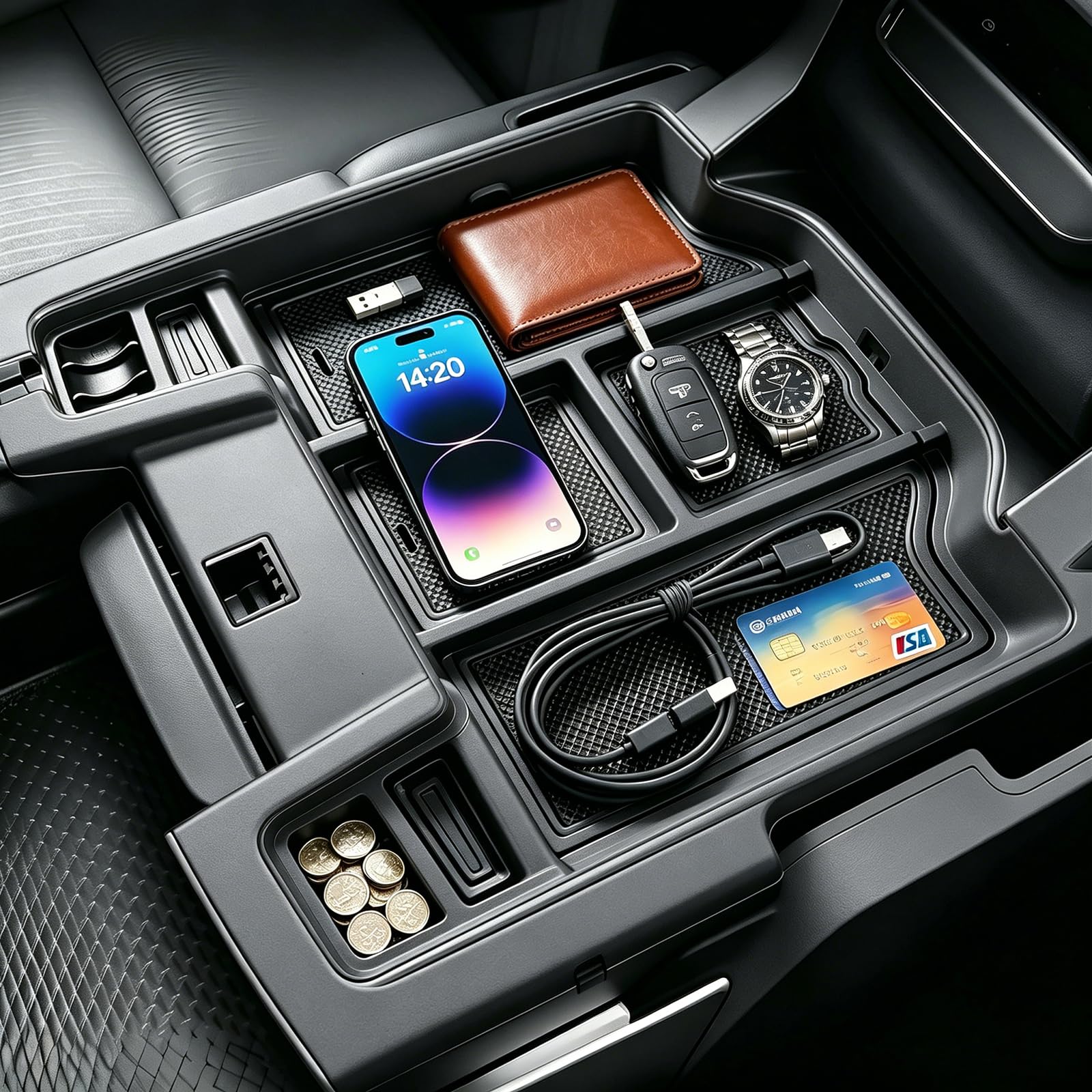 リラクゼーショングッズ Chi-O Chi-Organizer 2 Autorder Center Console Organizer for 2019-2025 2026 Dodge RAM