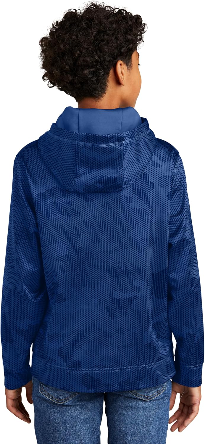 SPORT-TEK Youth Sport-Wick CamoHex Fleece Hooded Pullover