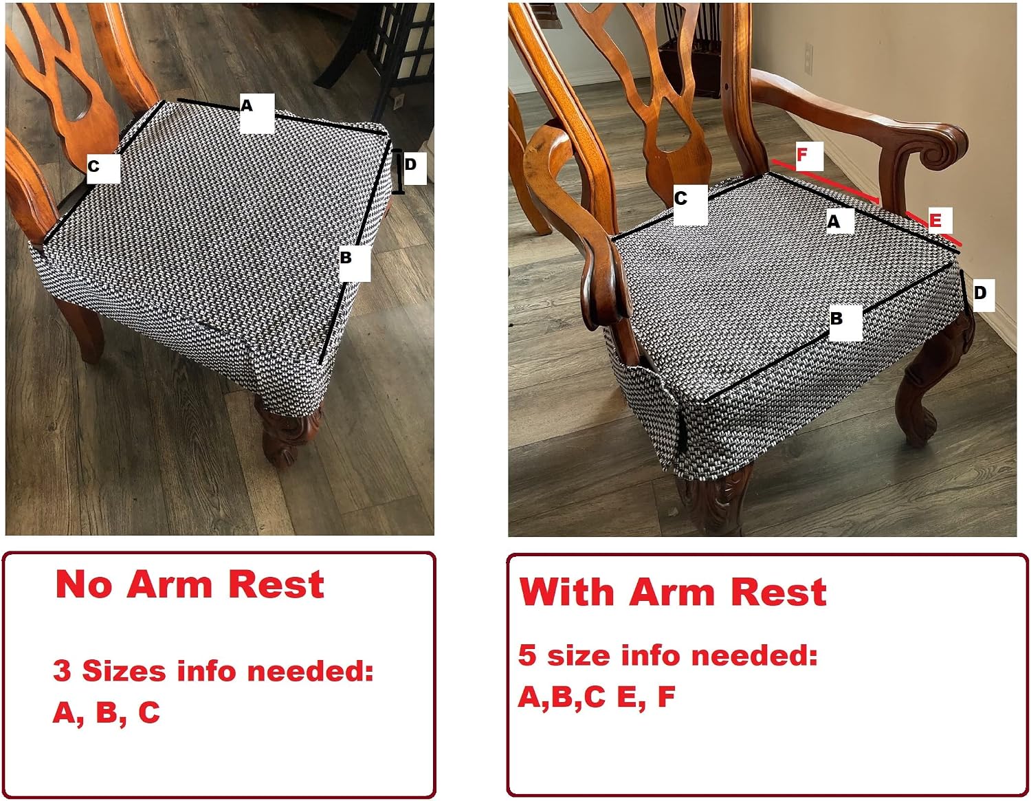 OctoRose Made to fit Any Size Dining Chair with The arms or Without The arms Upholstery Material Chair Seat Cover, Customize Size Set of Two Chair Covers (Oxford-Camo)