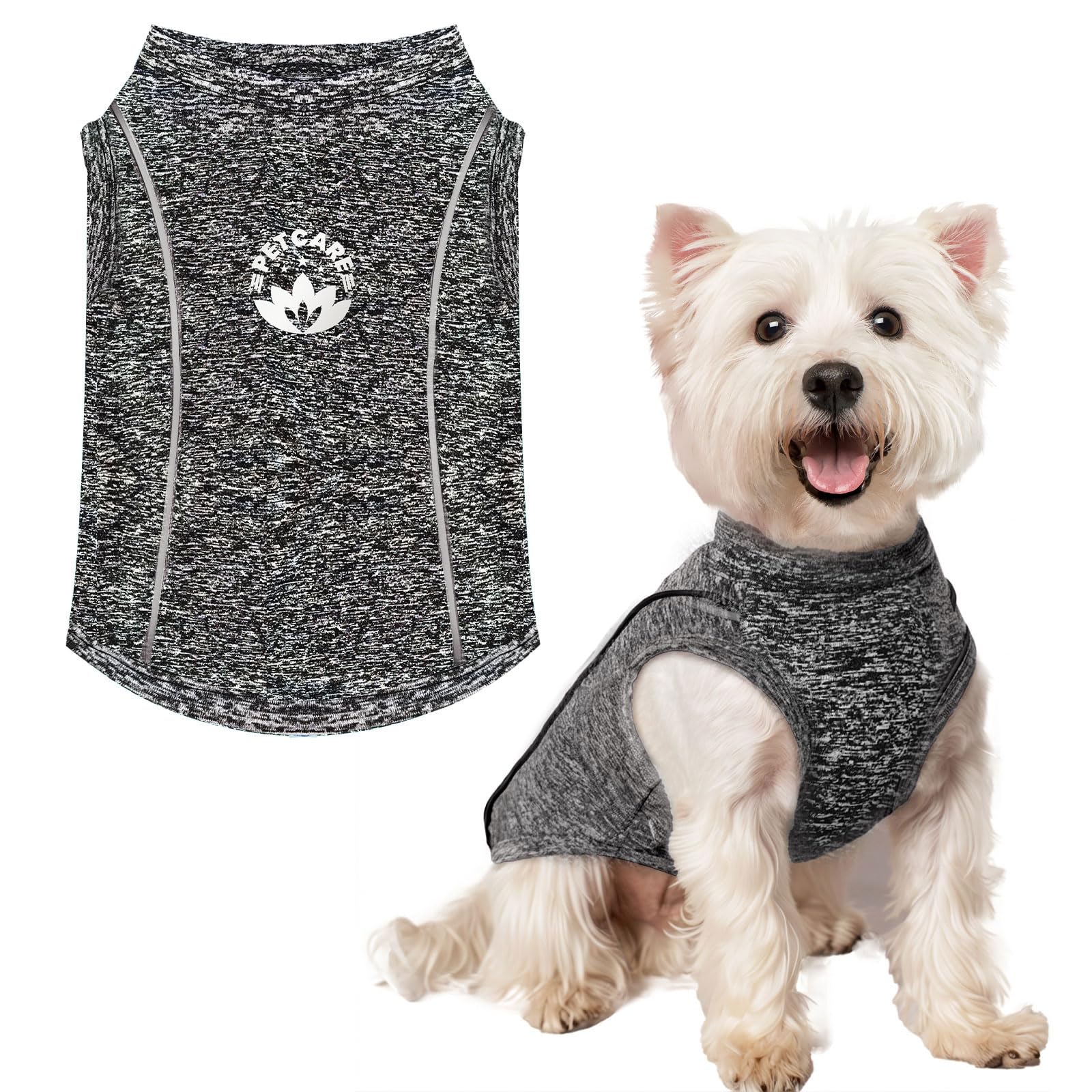 PETCARE Sun Protection Dog Shirts for Small Dogs Quick Dry Soft Stretchy Dog T-Shirts with Reflective Label Tank Top Sleeveless Vest Pet Clothes,