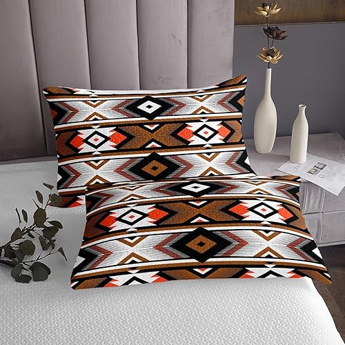 Miniatura 10 de Erosebridal Juego de edredón tribal bohemio azteca negro blanco étnico bohemio juego de colcha Queen Western Southwestern juego de ropa de cama