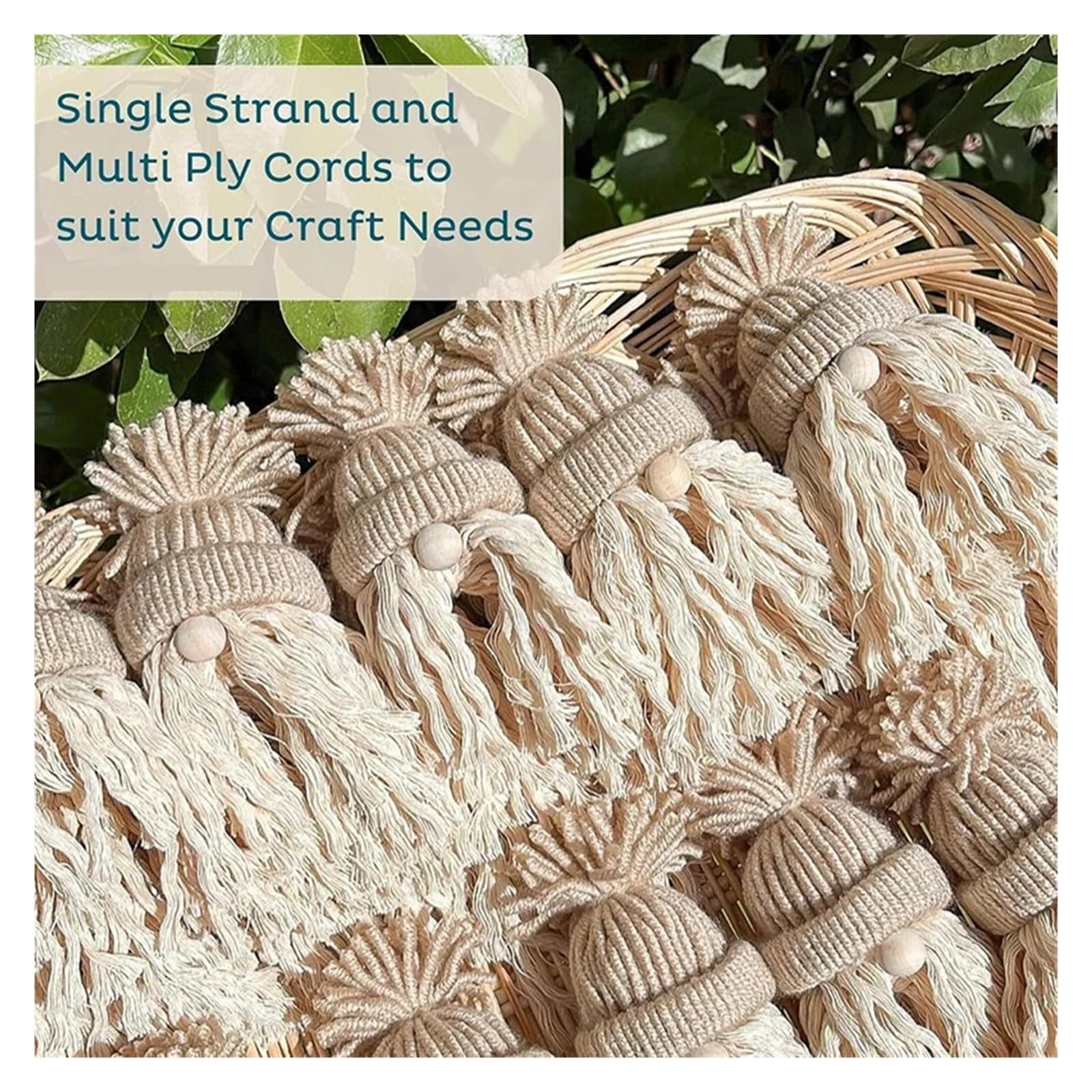 Cordón de algodón, Twisted Cotton Cord Macrame Rope 1-10mm x 2-100m(2mm 100meter)