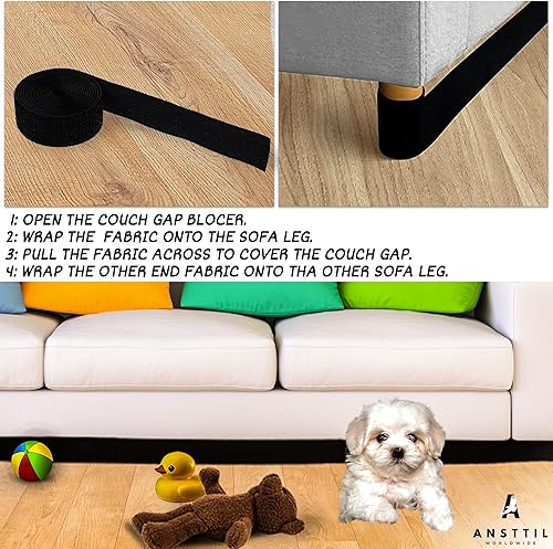 Miniatura 5 de ansttil Juguete bloqueador de sofá y cama  Muebles de sofá para mascotas, protector de huecos elástico ajustable, parachoques para gatos, perros,