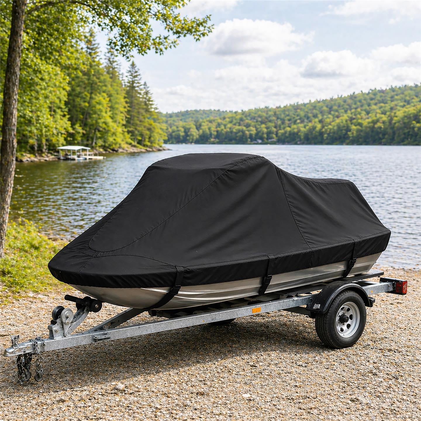 Jet Ski Cover for Seadoo GT, GTI, GTS, GTX Heavy-Duty 420 Denier Jetski PWC Trailerable Storage Mooring All Weather Cover - Black