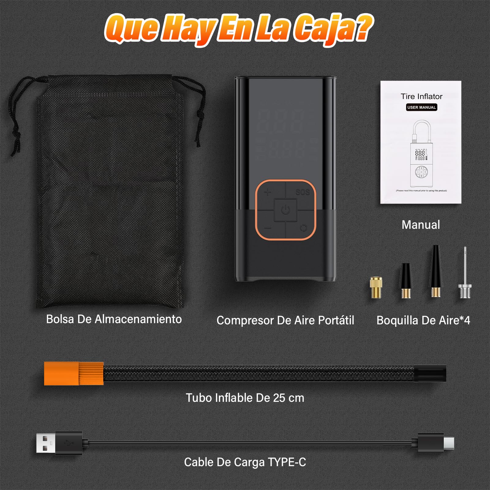 Compresor de Aire Portátil para Neumáticos 150 PSI 7.4V – Bomba de Aire Inalámbrica Digital con Batería 1800mAh×2, Presión Preestablecida, Luz LED para Coche Moto Bicicleta Balones Viajes