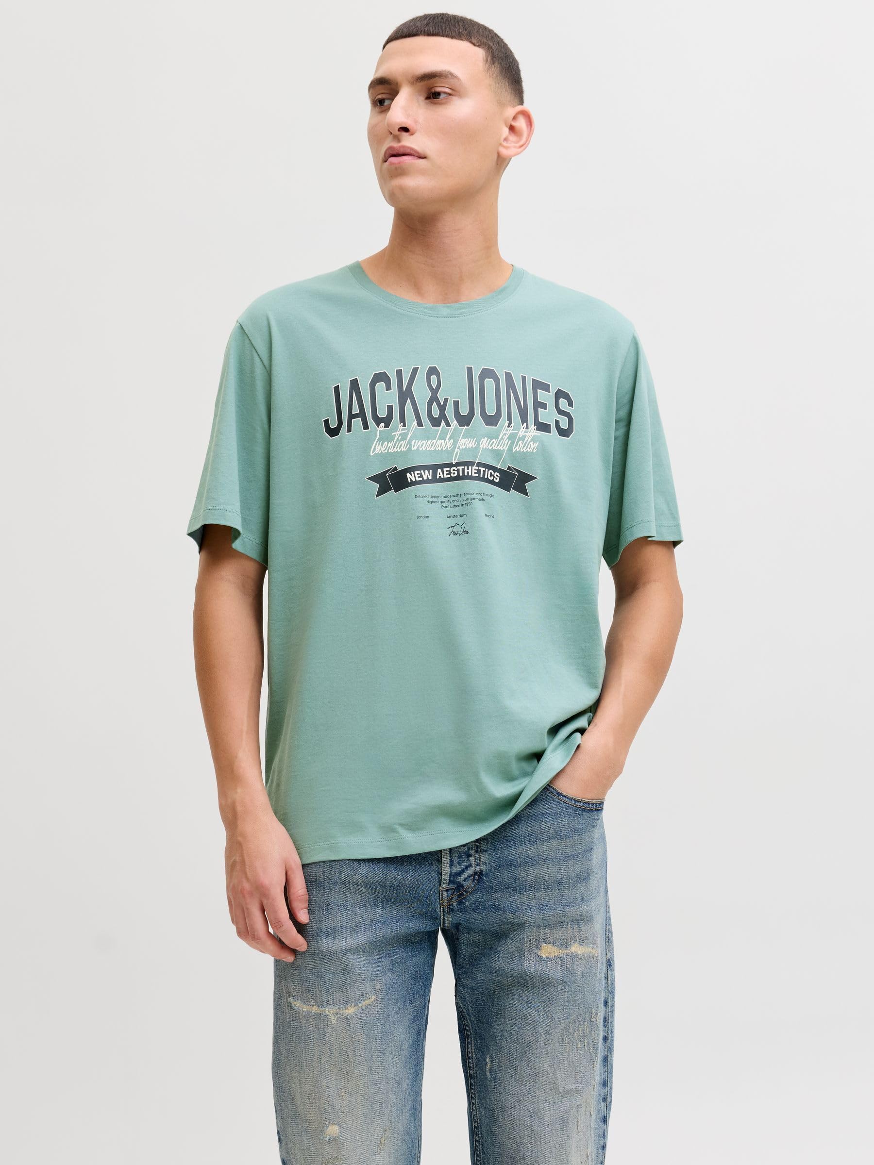 JACK & JONES Jjelogo tee SS O-Neck 2 Col Ss26 Sn Hombre (Pack de 1)