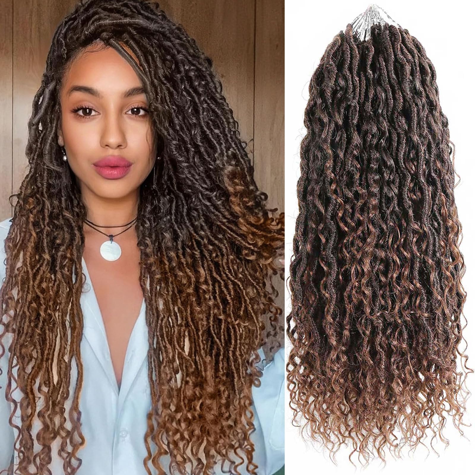 8 Packs 10 Inch Faux Locs Crochet Hair Short Bohemian Goddess Locs - View #5