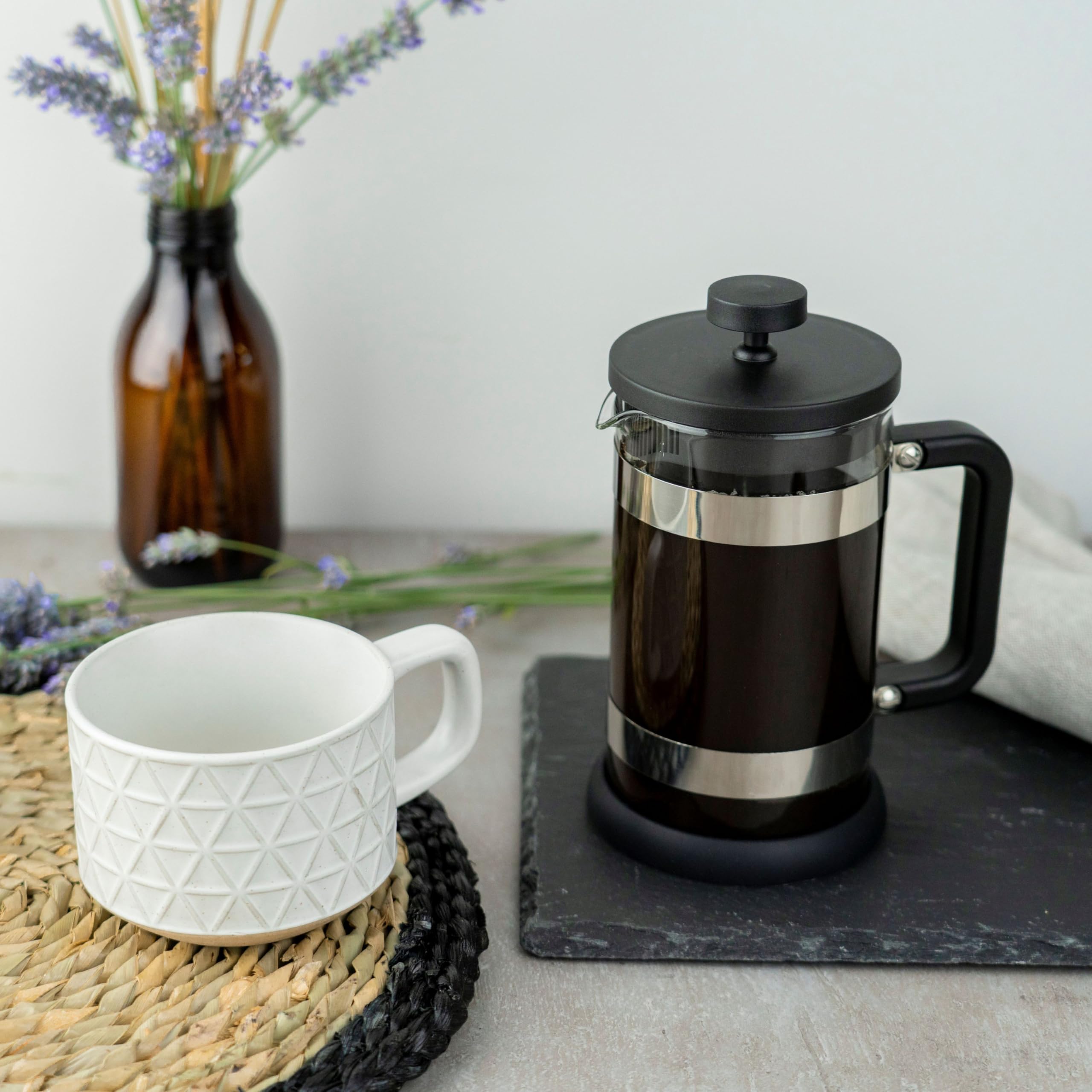 Café Olé Moderno Cafetière, French Press coffee maker, stainless steel mesh filter - Image 4