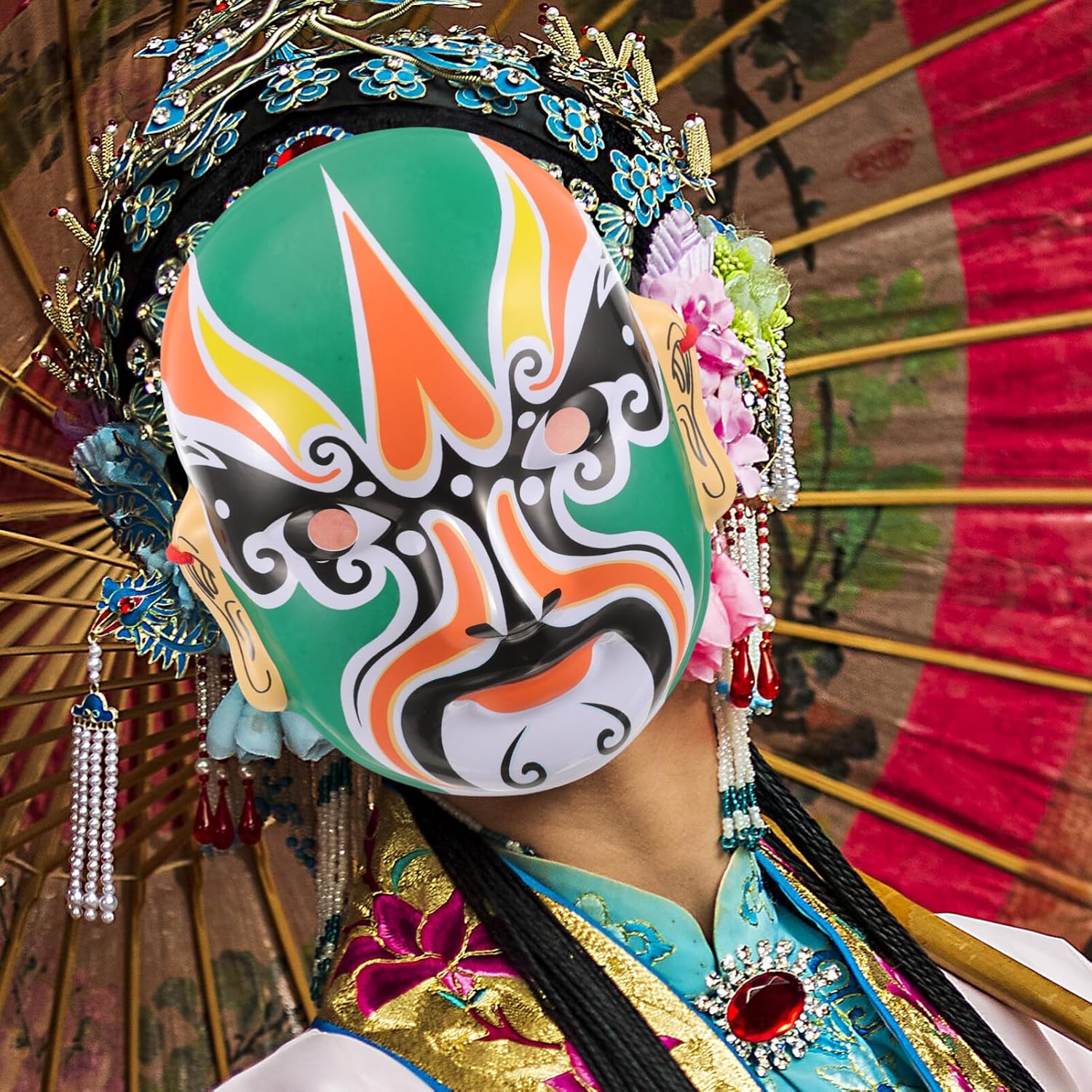 Peking Opera Mask Wall Decor D'Losantos Mardi Gras Hand Painted ...