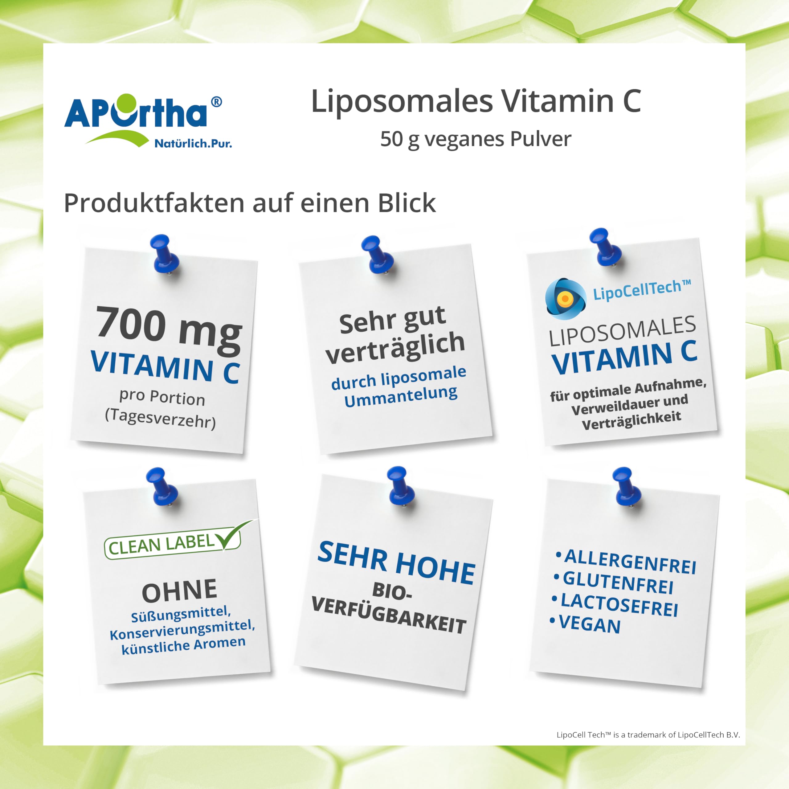 APOrtha® Liposomales Vitamin C mit besonders hoher, 50g Pulver