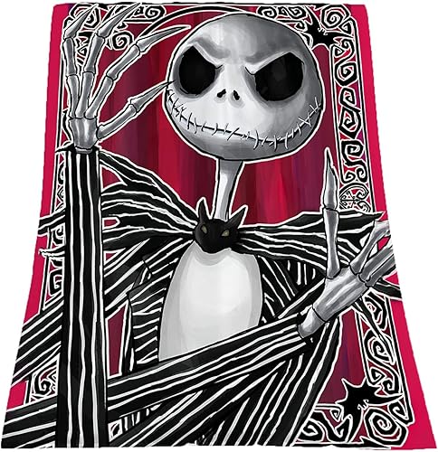 Miniatura 2 de JUNHAOLONG Nightmare - Manta de Navidad de 60 x 80 pulgadas, diseño de calabaza Jack de Halloween, súper suave, manta de franela de microfibra,