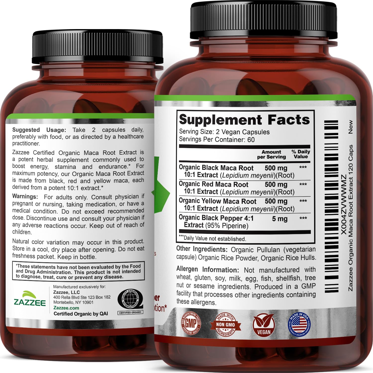 Zazzee USDA Organic Red, Black & Yellow Maca Root 10:1 Extract, Peruvian — Amazon image 8