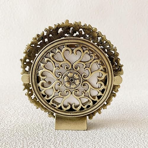 Miniatura 3 de Silent Mini reloj de mesa analógico vintage con cuerpo de metal pintado a mano y núcleo sin tictac funciona con pilas para estante, dormitorio,