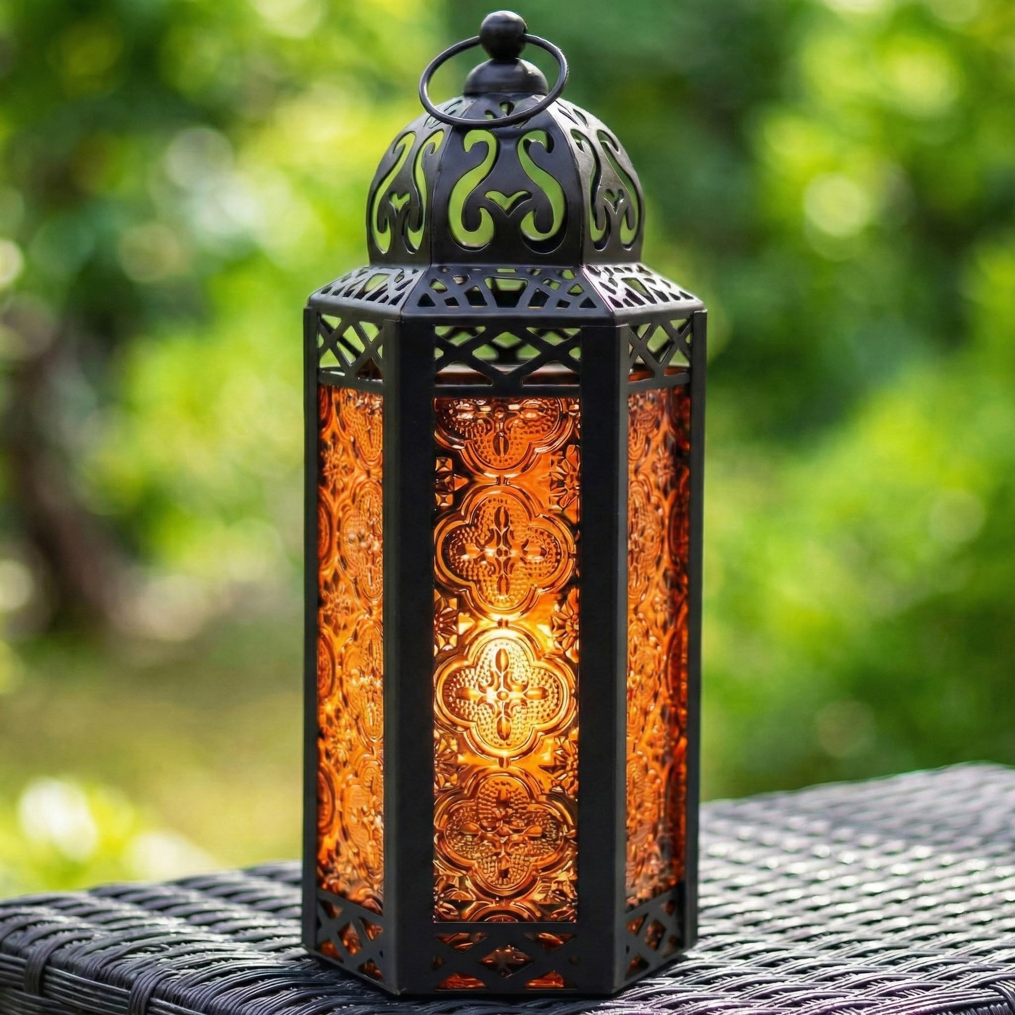 Lanterne in stile marocchino, metallo, Orange, medium