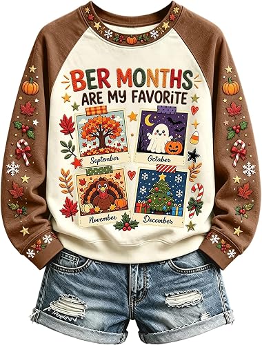 I'm Ready for the Ber Months Sweatshirt for Women Halloween Sweatshirts