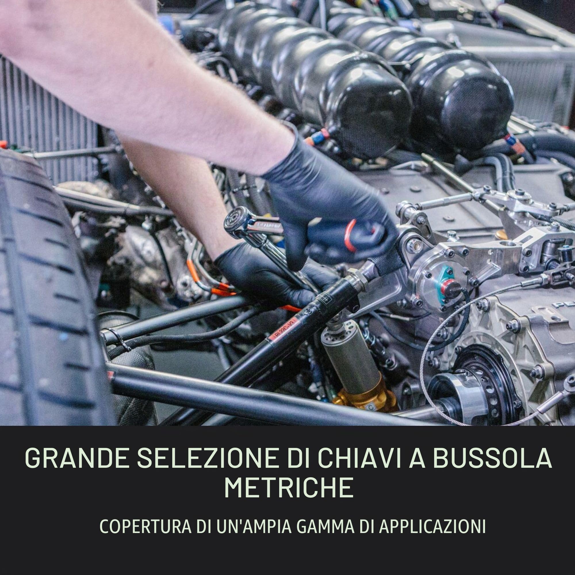 Facom Set di 56 chiavi a bussola 1/4" & ½" RS.161-2 (valigetta completa con 10 chiavi a bussola 1/4", 16 chiavi esagonali da 1/2", cricchetti, punte, giunti cardanici, estensioni e maniglia)