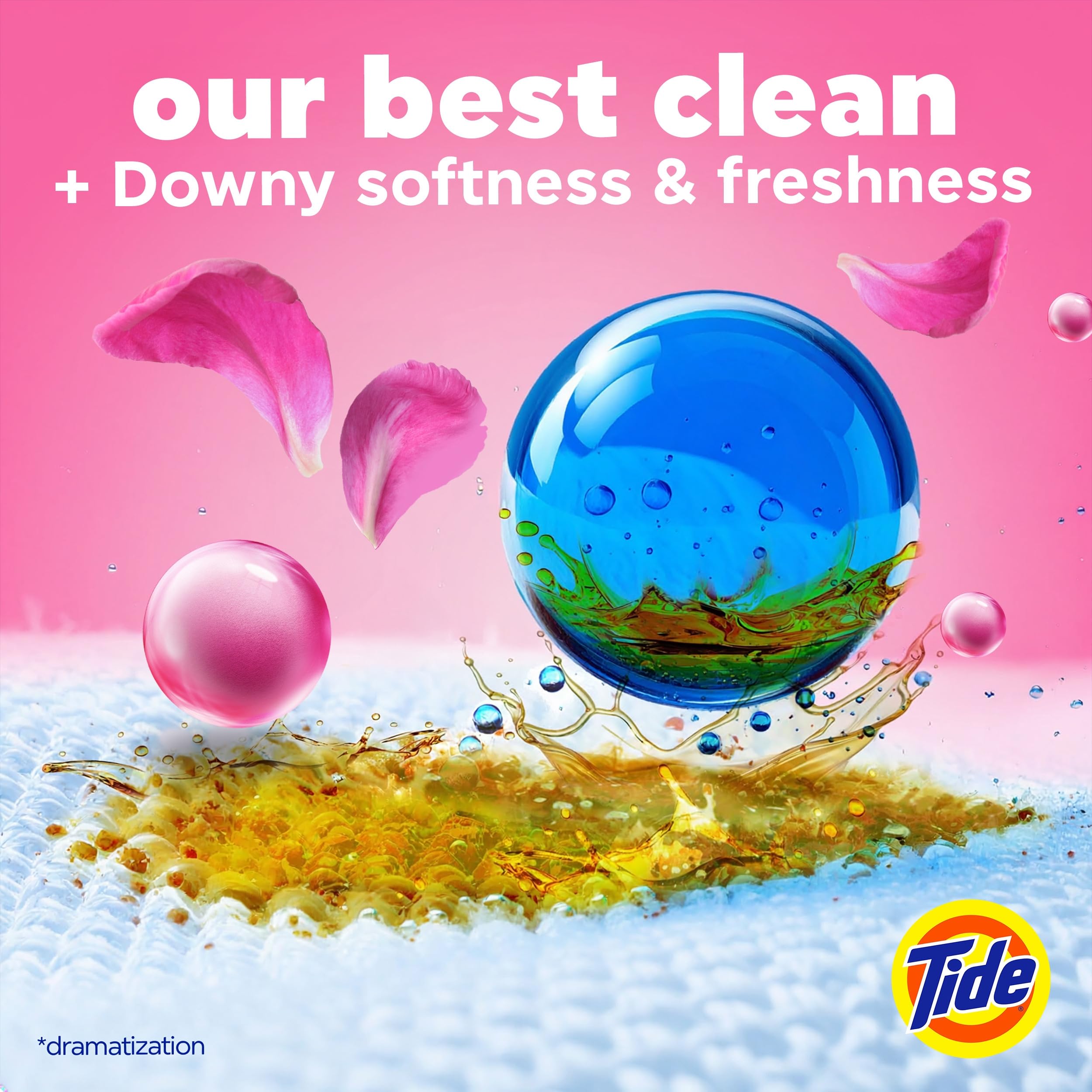 Tide Power PODs 2-in-1 Waschmittel-Kapseln mit daunenen, weichen Boostern, dauerhafte Frische mit April-Frische-Duft, 45 Stück