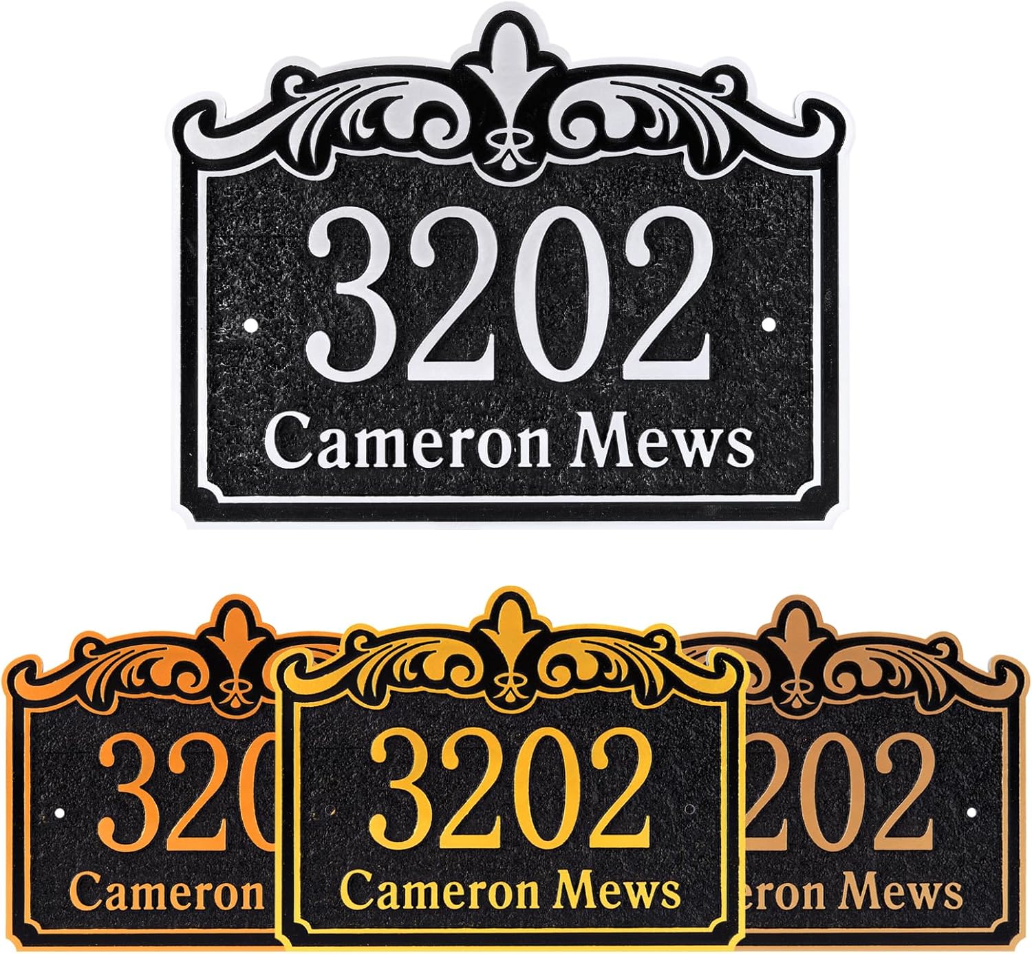 Personalized Address Plaque - Custom Address Sign for Mailbox, House, Street - Outside House Number Sign, Horizontal Style