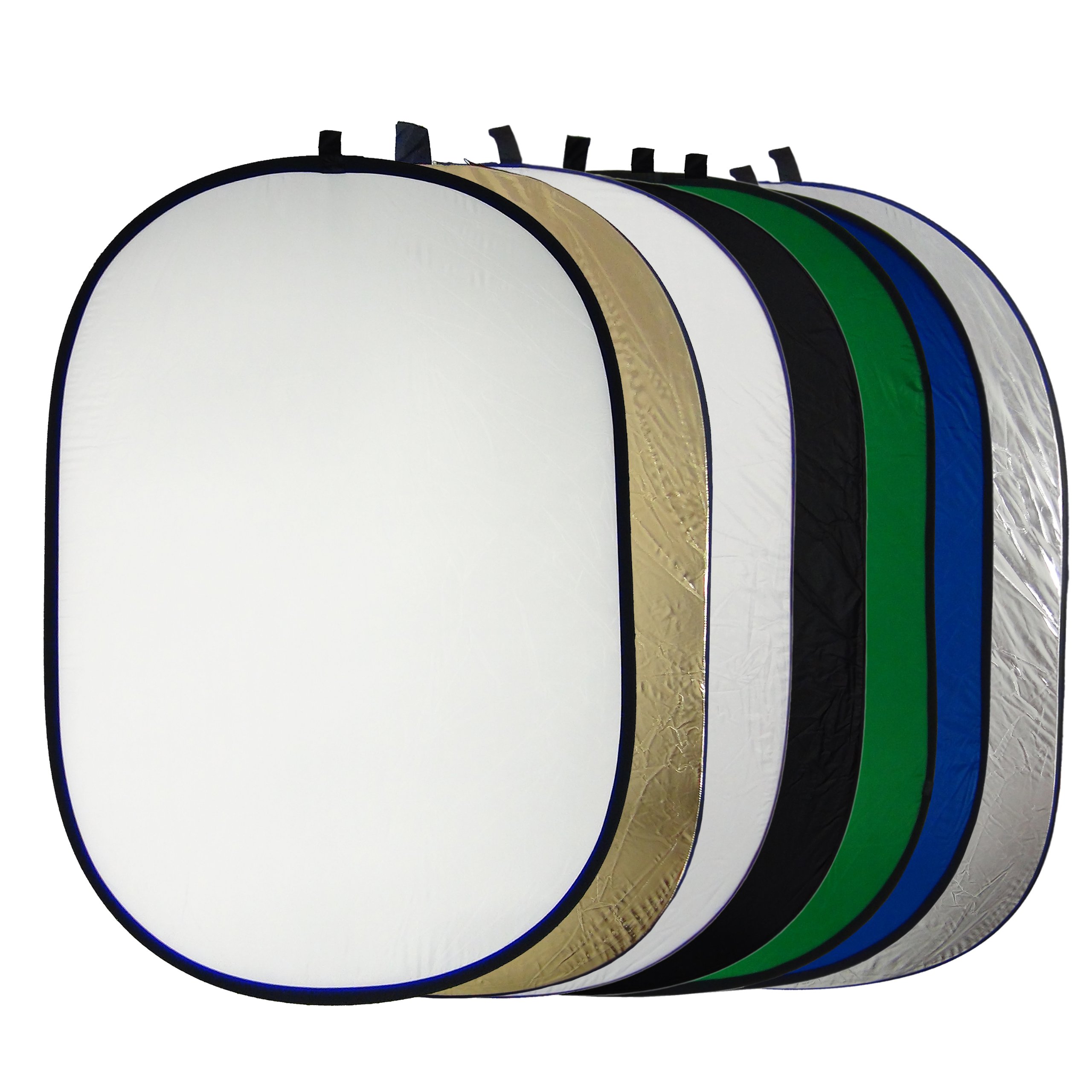 DynaSun Pannello Riflettente 7 In 1 Professionale 110cm: Multifunzione Con Diffusore E 6 Superfici (Nero, Bianco, Oro, Argento, Verde, Blu)