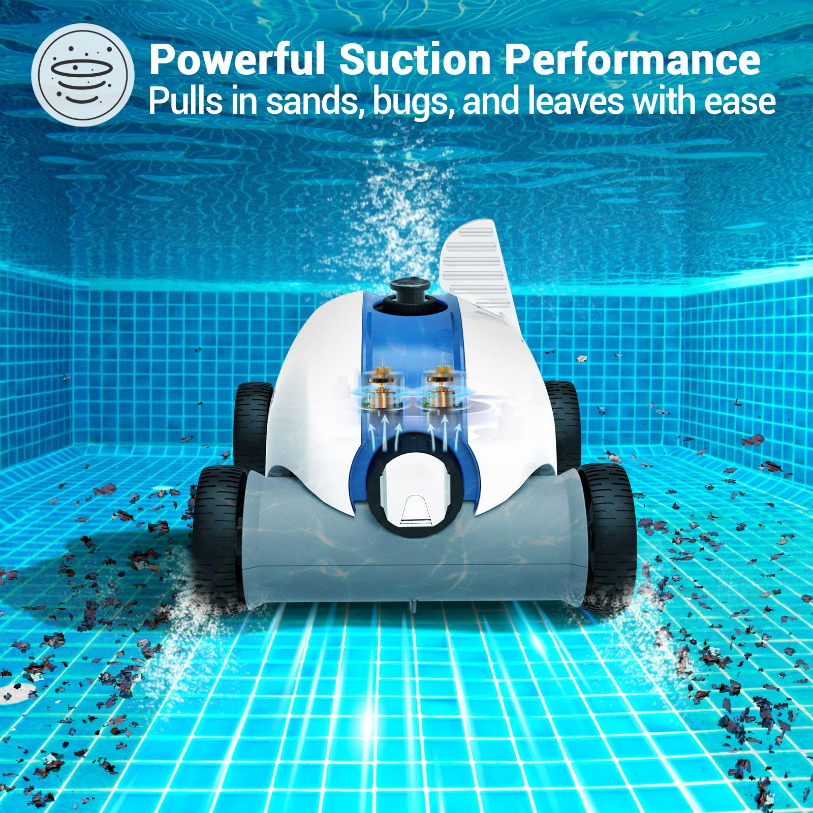 PAXCESS Cordless Robotic Pool Cleaner, Automatic Pool Robot Vacuum with