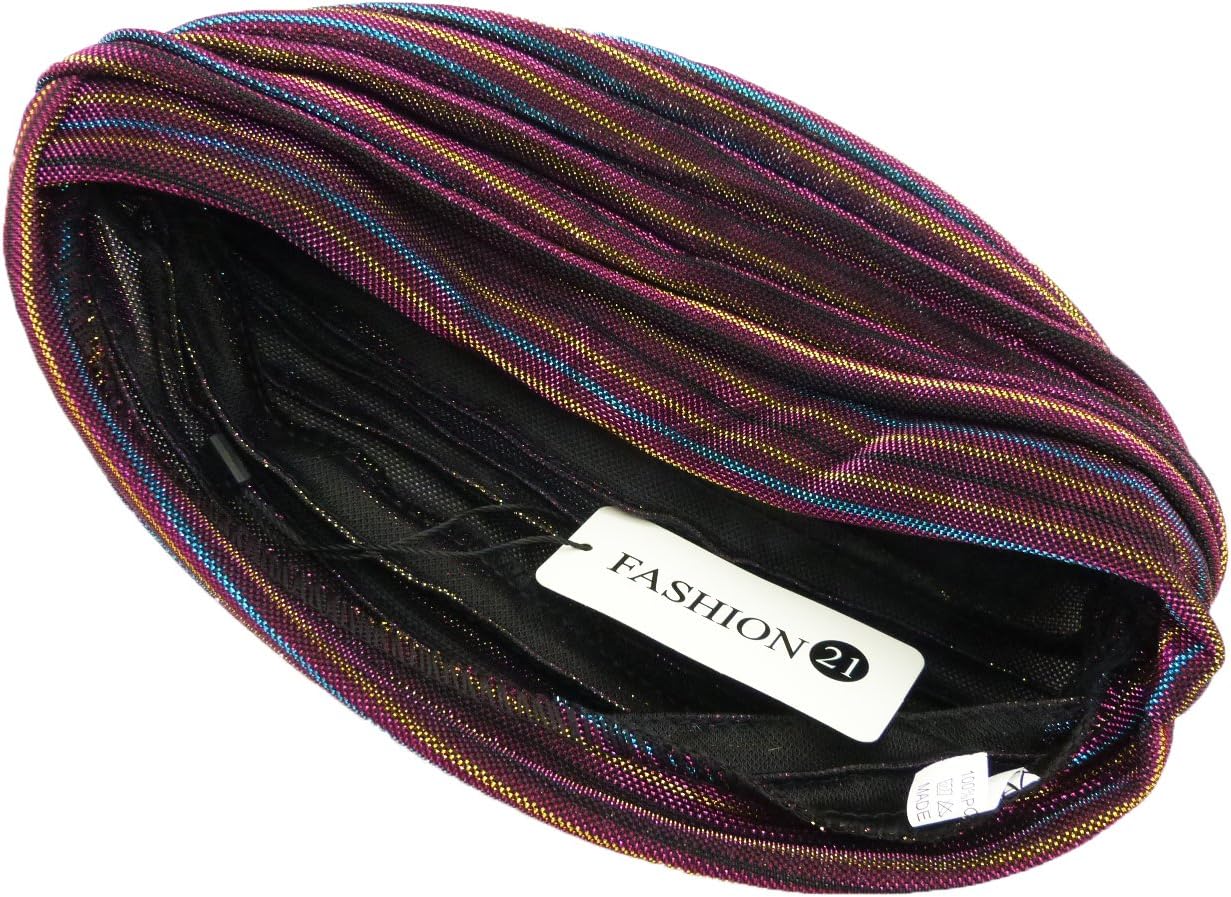 Fashion 21 Women's Pleated Glittered Turban Hat Head Wear - Image 4