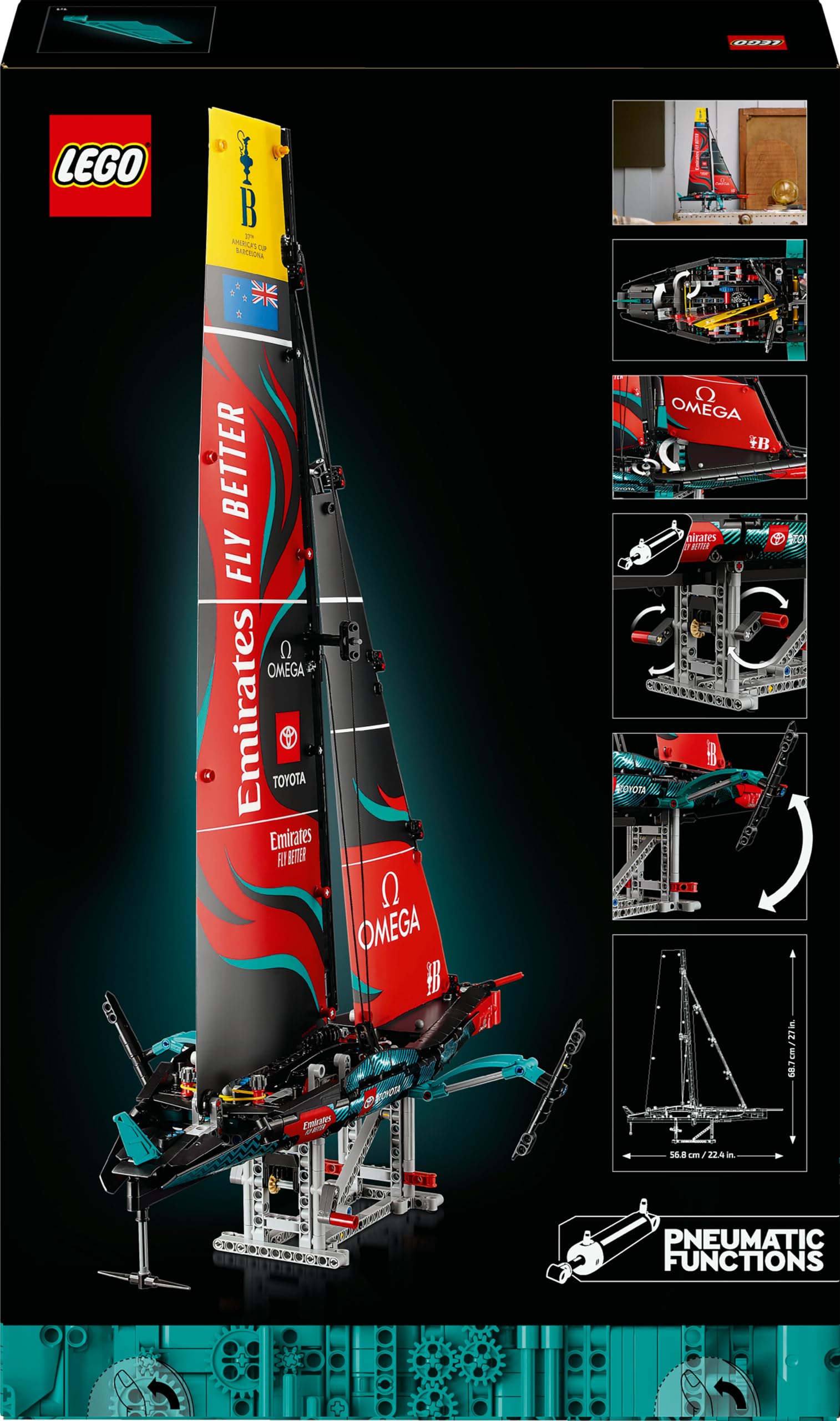 LEGO Technic Emirates Team New Zealand AC75, Modellino di Nave Yacht da Costruire, Kit Modellismo per Adulti con Barca a Vela, Idea Regalo Creativa per Uomo, Donna, Lui o Lei, Decorazione Casa 42174