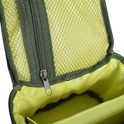 Miniatura 8 de Carrete y bolsa de engranajes portátil impermeable con 3 divisores ajustables para spinning, baitcasting, carretes de mosca (verde militar)