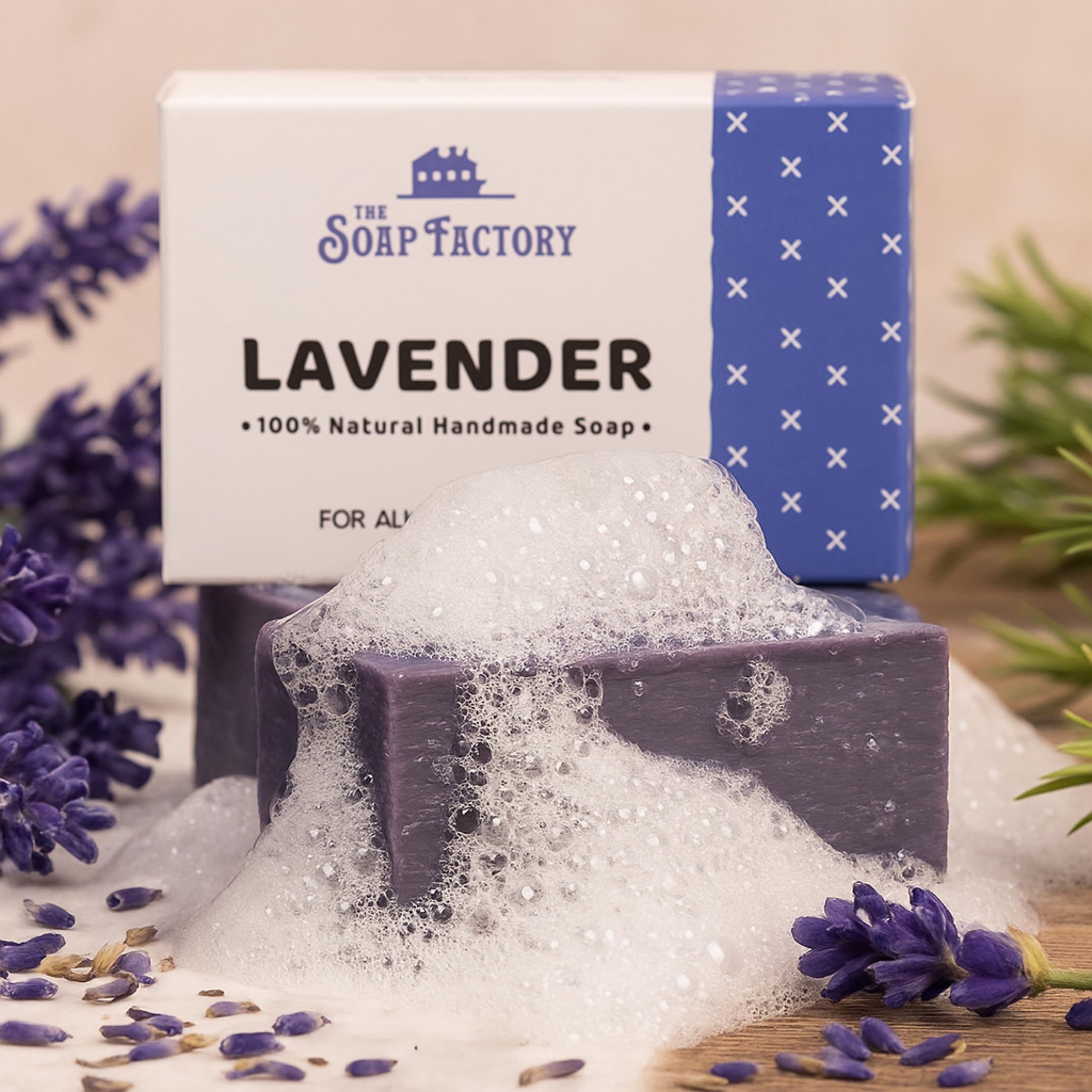 Laurel & Terebinth Natural Handmade Soap Bars - 3 Pack (Lavender-Juniper Tar-Rose Petal), 120 g (Pack of 1) - Image 2