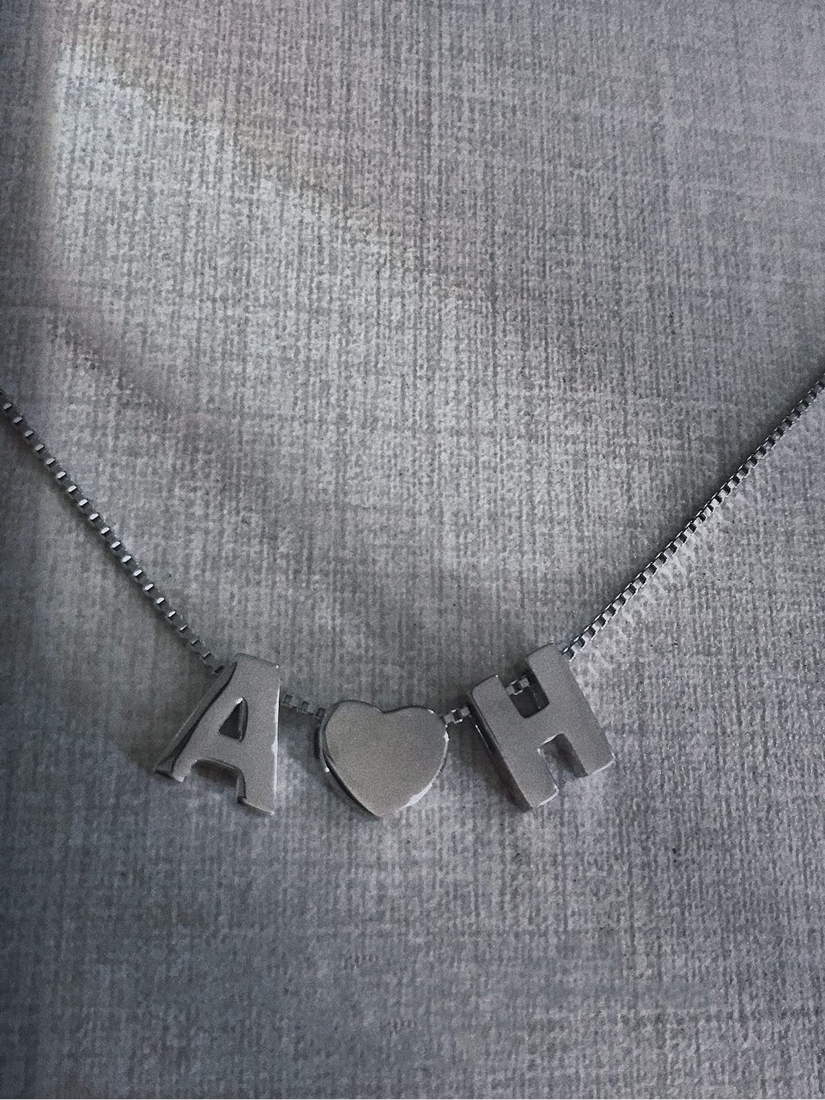Ciondolo con Iniziale Argento 925 Amore Cuore Simboli & Pendente Personalizzata Alfabeto Nome A-Z Collana Piccolo Catena Donna Uomo