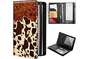 Brown Cow Print Server Book for Waitresses, The Perfect Server Organizer with Zipper Pocket