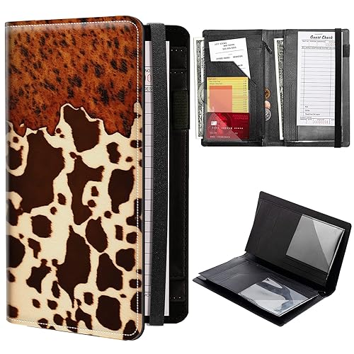 Miniatura 21 de Libros de calaveras para camarera, de piel sintética, con cierre de vendaje elástico, organizador con bolsillo con cremallera, 11 bolsillos