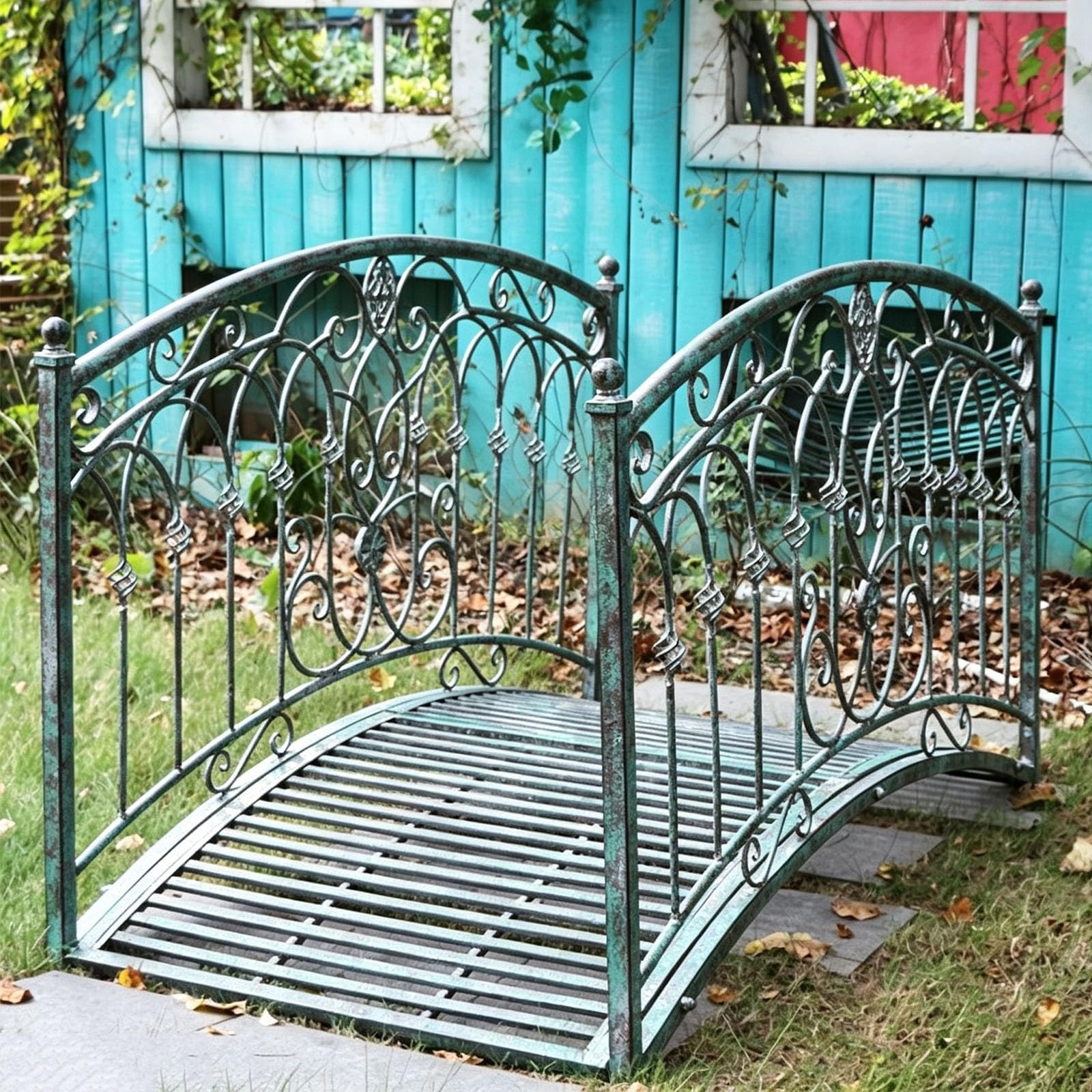 Arco in Metallo per Giardino, Ornamento Decorativo per Esterni | Adatto per prato, laghetto, cortile, patio, fattoria, giardino