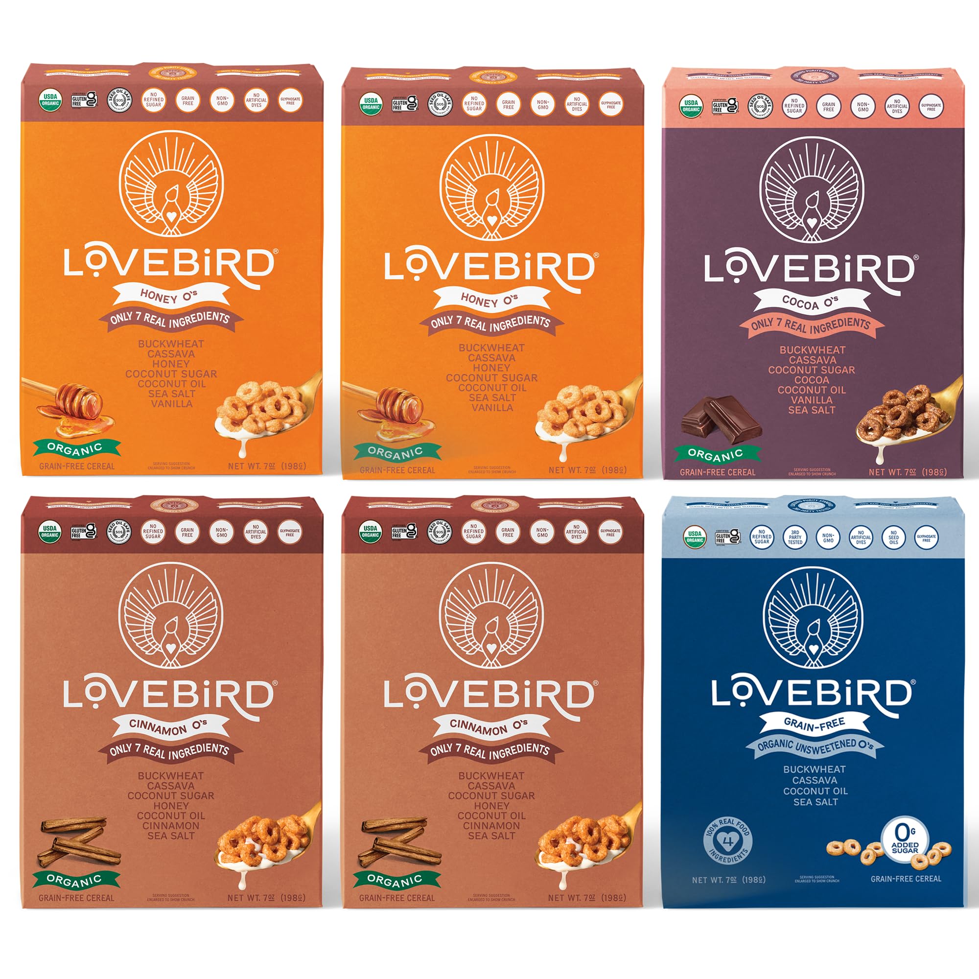 Organic Cereal That Actually Tastes Good - 100% Real Food & Healthy Gluten Free Cereal, No Refined Sugar, Paleo, Keto Friendly Healthy Snacks for Kids, Adults - Variety, 6-Pack