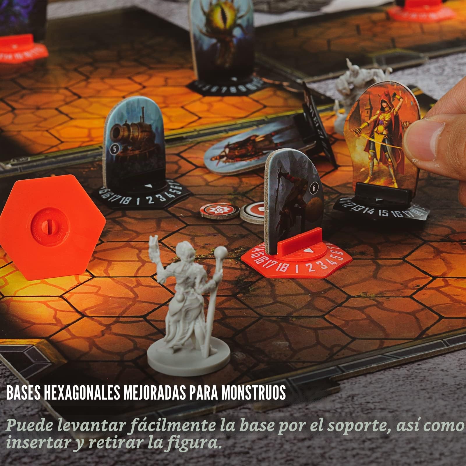 CZYY Bases Standee con rastreador de salud y ranuras para fichas de estado, paquete de 27 soportes hexagonales de plástico para juegos de mesa Gloomhaven y Frosthaven